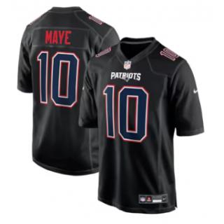 Drake Maye, New England Patriots Nike Jersey - Black